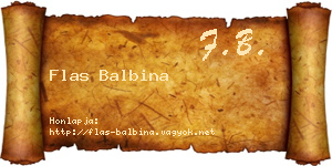 Flas Balbina névjegykártya
